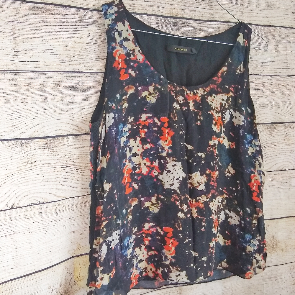 Kempner Sleeveless Top Watercolor Pattern …